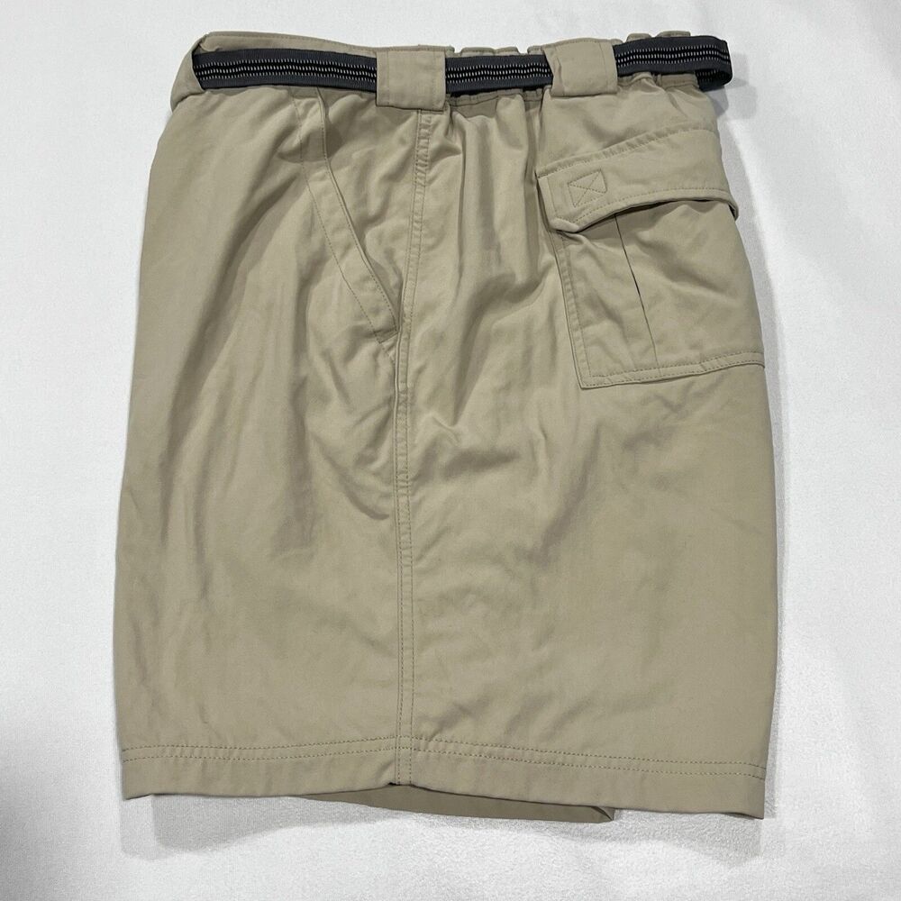 Duluth Trading Men Nylon Belted Beige Khaki Fishing Hiking Pockets Shorts Sz 2XL